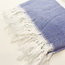 Load image into Gallery viewer, Turkish Towel - Gia Roma (Navy and Tan)