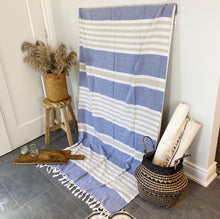 Load image into Gallery viewer, Turkish Navy Tan Towel | Navy Tan Towel | Cara Concept Store