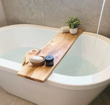 Load image into Gallery viewer, Miya Live Edge Solid Wood Bathtub Tray