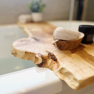 Miya Live Edge Solid Wood Bathtub Tray