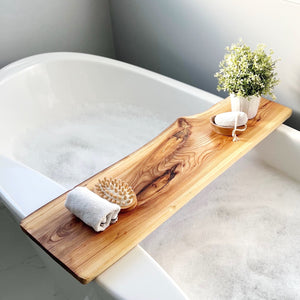 Miya Live Edge Solid Wood Bathtub Tray